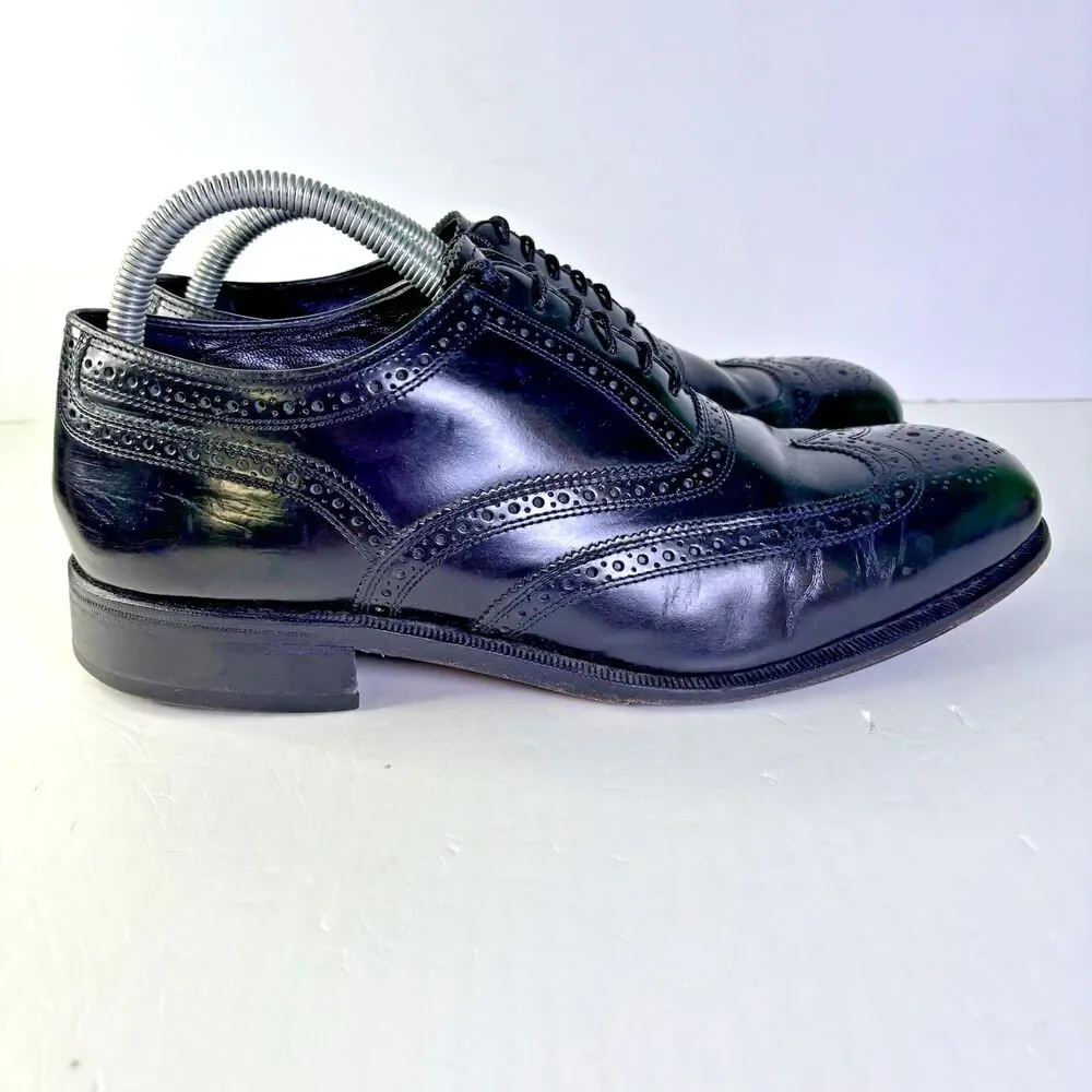 Florsheim Lexington Black Leather Wingtip Oxford Dress Shoes Men's Size 10 D